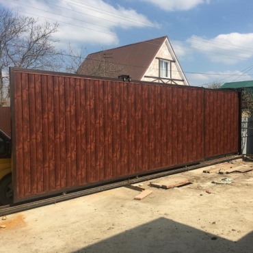 Ворота откатные раздвижные для частного дома 2900x2100